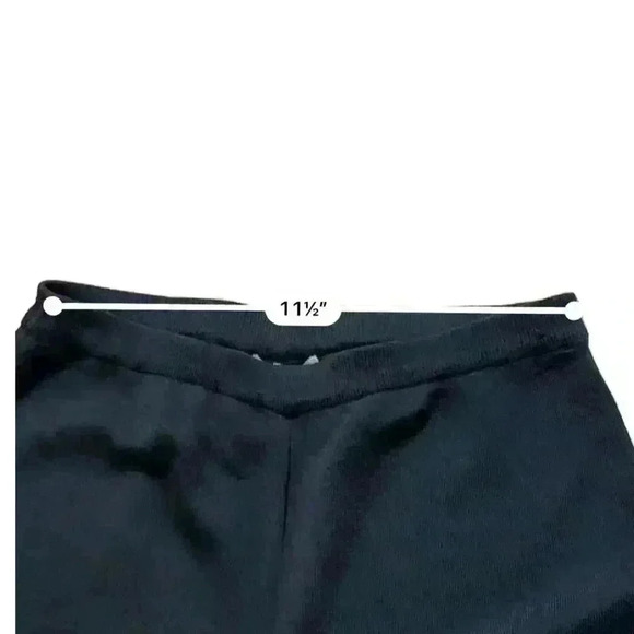 Adrianna Papell Size M Black Ribbed Wide Leg Pants Pull On Elastic - Picture 4 of 5